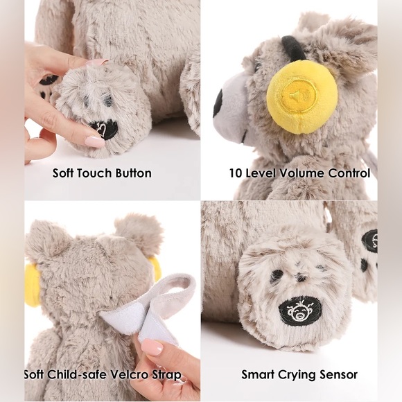 Alex Kate Lulla Bear Sleep Soother White Noise Heartbeat Womb Sound Cry Sensor - Picture 8 of 14